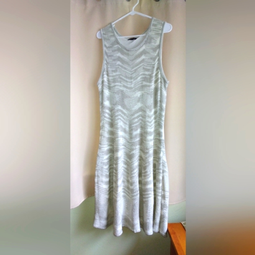 H by Halston Mixed Stitch Space Dye Sweater Dress
